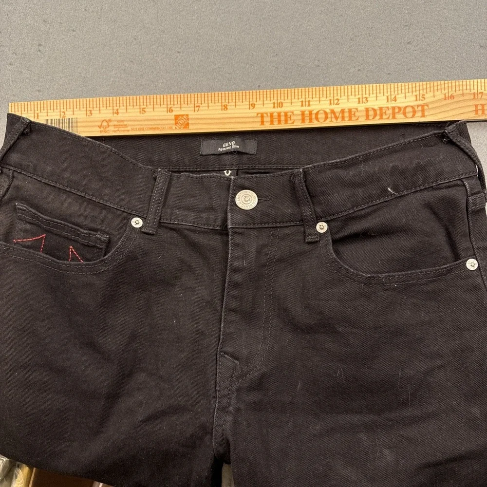 True Religion Jeans World Tour Men's 32 Geno Relaxed Slim Black Zip Button